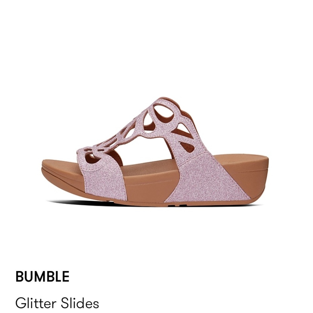 Fitflop Valentine Pink Glitter Limited Edition Shimmer Crystal Bumble Butterfly - Picture 7 of 16